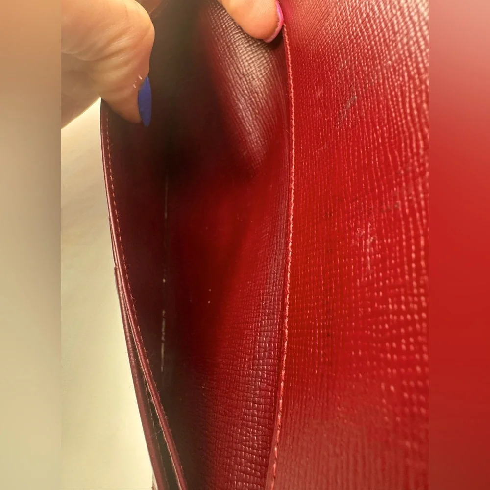 Cartier Wallet Long Bifold Wallet Must de Cartier Burgundy Gold Corners Vintage - Picture 7 of 16